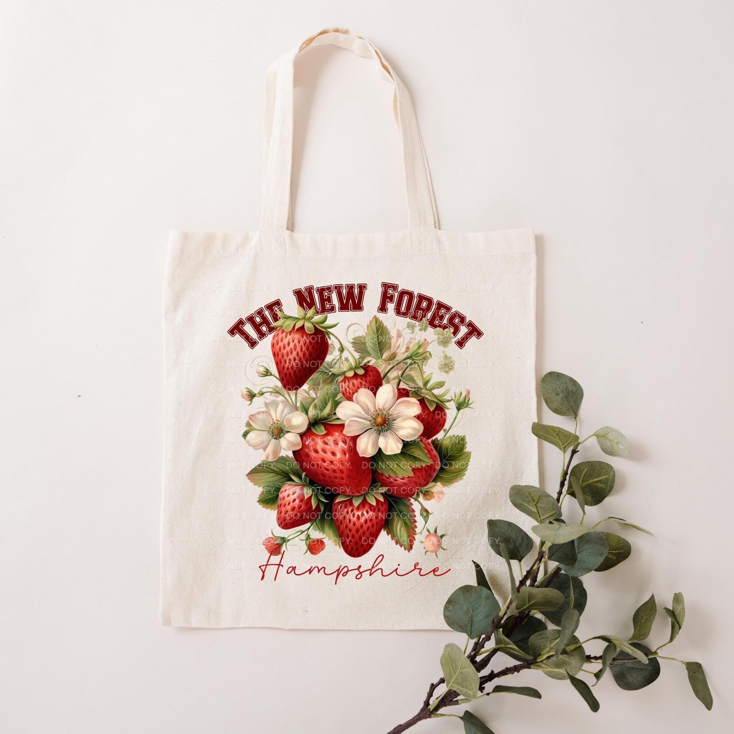 New Forest Strawberry Tote Bag, Strawberry lovers pickers bag, Unique Gift for Mum/ Grandma, Personalised Gift, Mother’s Day gift
