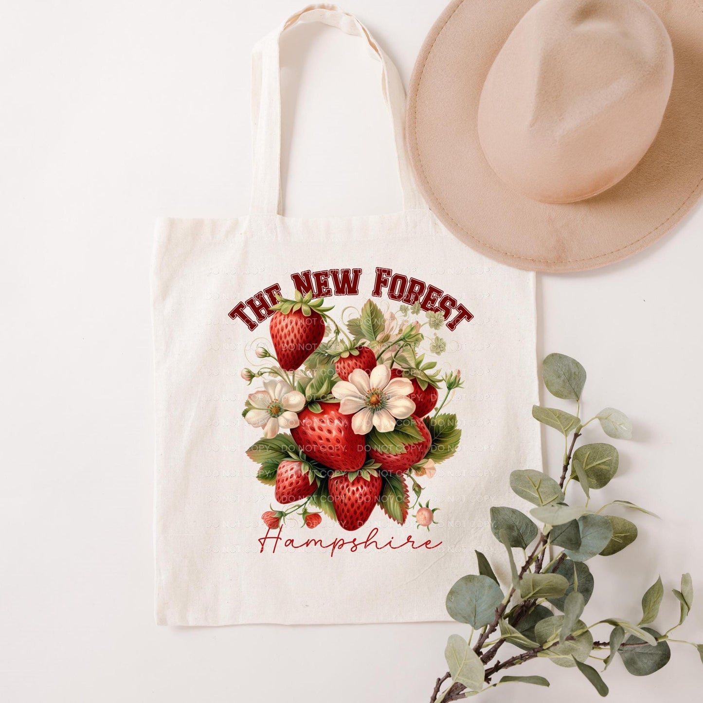New Forest Strawberry Tote Bag, Strawberry lovers pickers bag, Unique Gift for Mum/ Grandma, Personalised Gift, Mother’s Day gift
