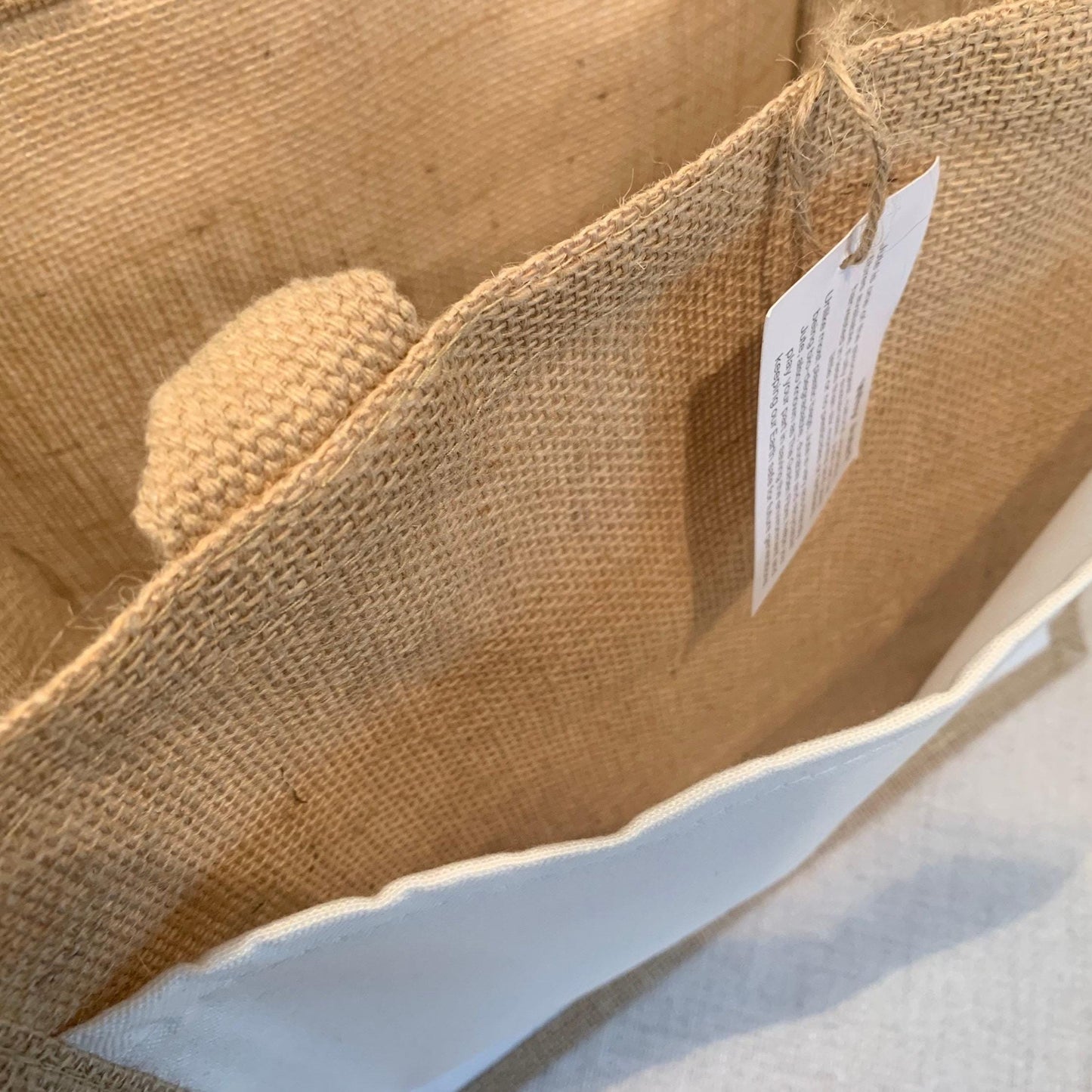 Peace Love Africa Jute Bag with fabric pocket. Eco-friendly Hessian Burlap Tote Reusable. Flag Art.
