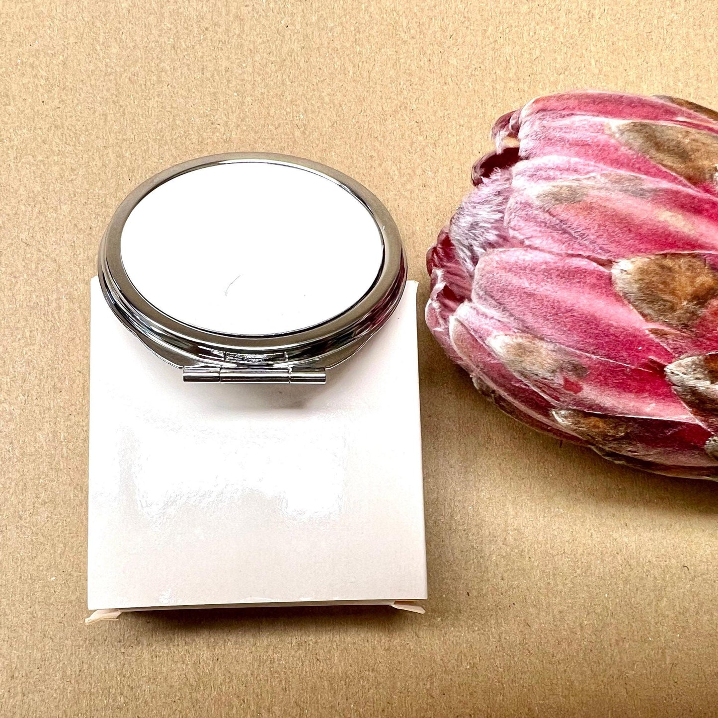 Compact Mirror Protea Flower Inspirational Quote Handbag Size Be a Protea